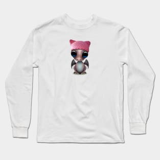 Cute Baby Dragon Wearing Pussy Hat Long Sleeve T-Shirt